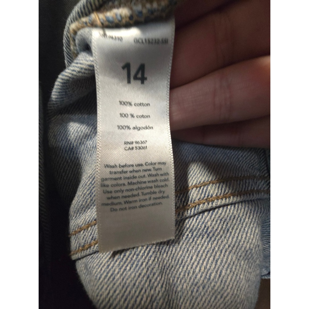 OshKosh Bgosh Kids Blue Denim 100% Cotton Jacket Light Wash Snap Front Size 14 - Picture 5 of 8